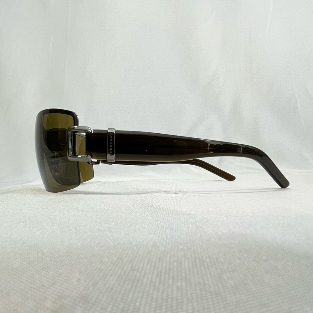 Burberry Sunglasses 3037 Shield Style Silver/Gray Buckle Italy - Picture 2 of 14